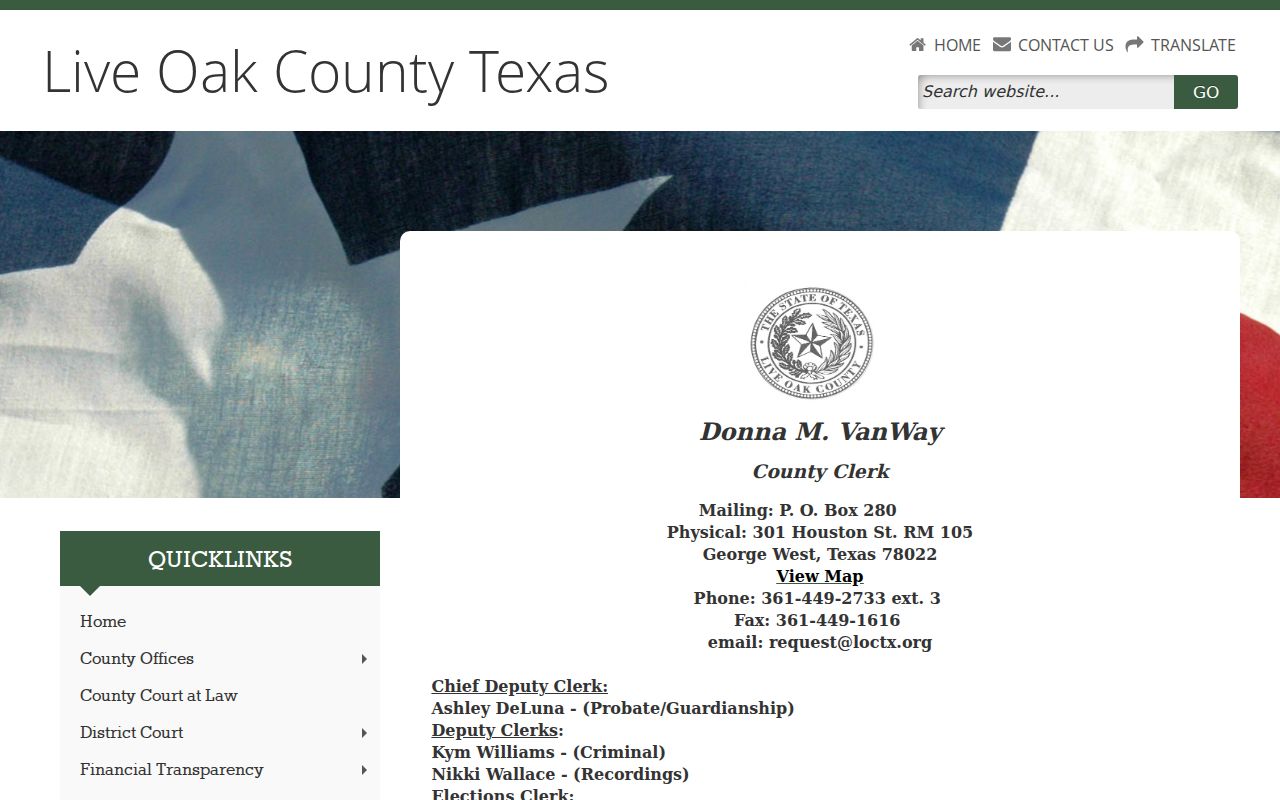 Live Oak County criminal court case copy information from the County Clerk
